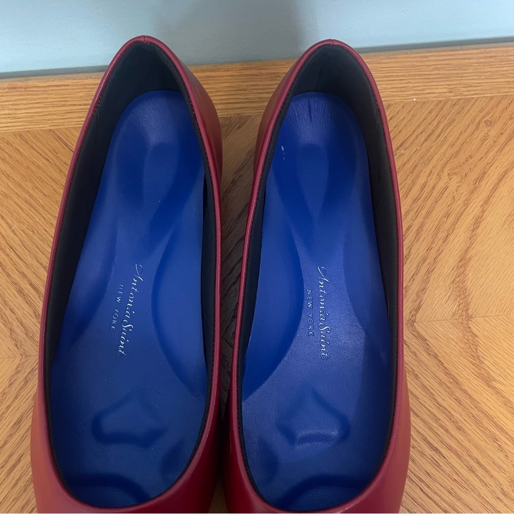 Antonia Saint New York Red Jane Autumn Flat Comfort Leather Size 9.5 - Picture 7 of 9